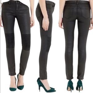 MADEWELL SKINNY SKINNY Black Moto Coated Ribbed Knees Ankle Zip Jeans Size 26